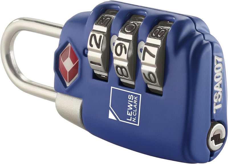 Load image into Gallery viewer, 1x Lewis N Clark TSA Approved Combination Lock Travel Luggage Padlock - Blue-3
