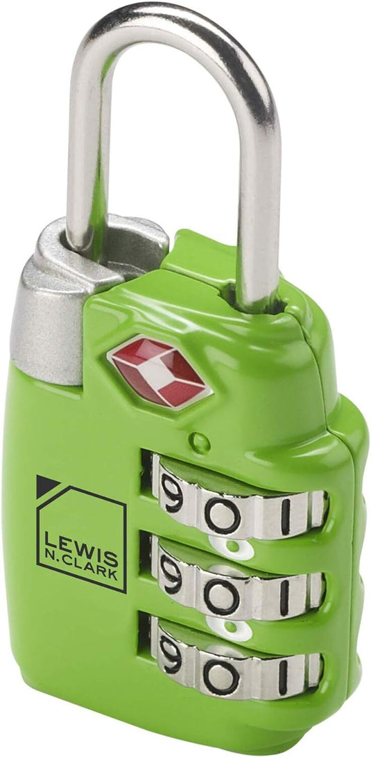 1x Lewis N Clark TSA Approved Combination Lock Travel Luggage Padlock - Green-1