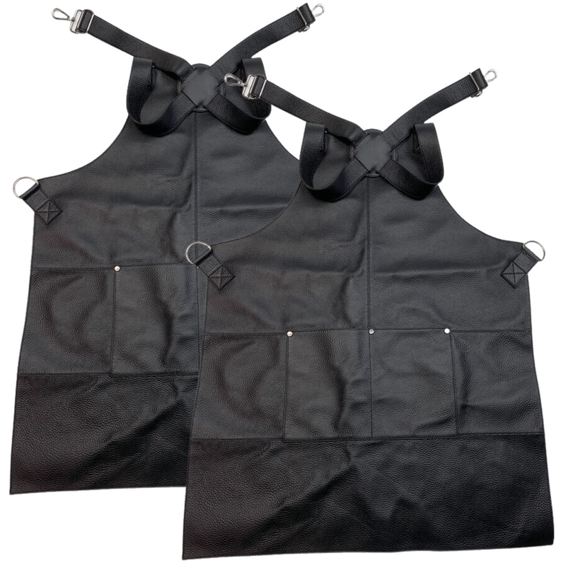 Load image into Gallery viewer, 2x BUFFALO LEATHER APRON Cooking Chef Hairdresser Waterproof Durable - Black-0
