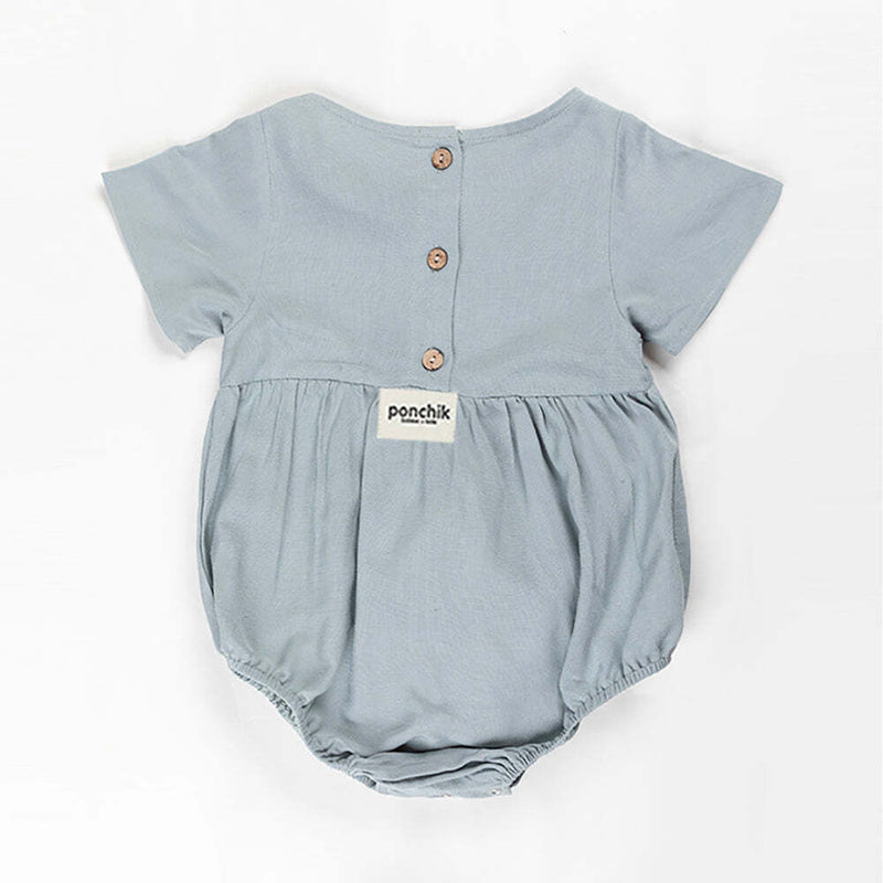 Load image into Gallery viewer, Ponchik Babies + Kids - Linen Romper - Capri Blue - Size 2y Only-3

