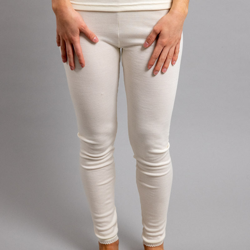 Load image into Gallery viewer, Ladies Merino Wool Blend Long John Janes Thermal Pants Underwear - Beige-3
