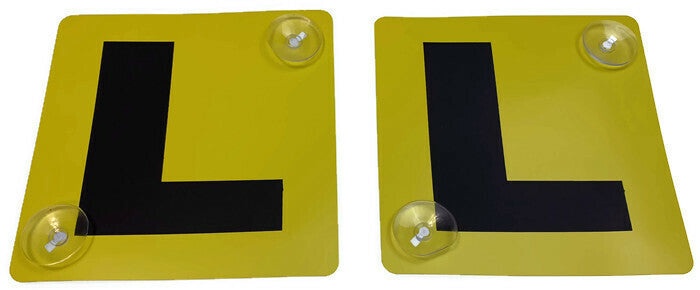 Load image into Gallery viewer, 2x LEARNER L PLATES Suction Car Window Signs in Yellow/Black-3
