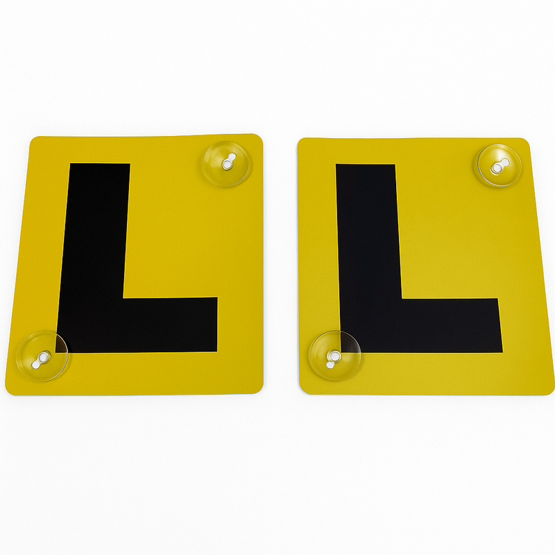 Load image into Gallery viewer, 2x LEARNER L PLATES Suction Car Window Signs in Yellow/Black-1
