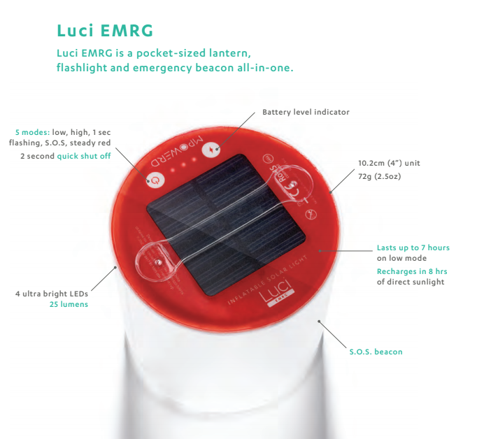 Load image into Gallery viewer, INFLATABLE SOLAR LIGHT by MPOWERD Luci Camping Lantern Waterproof - EMRG-2
