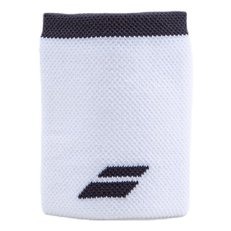Load image into Gallery viewer, 2-Pack Babolat Logo Jumbo Wristband Jumbo in White/Dark Grey (Rabbit)-3
