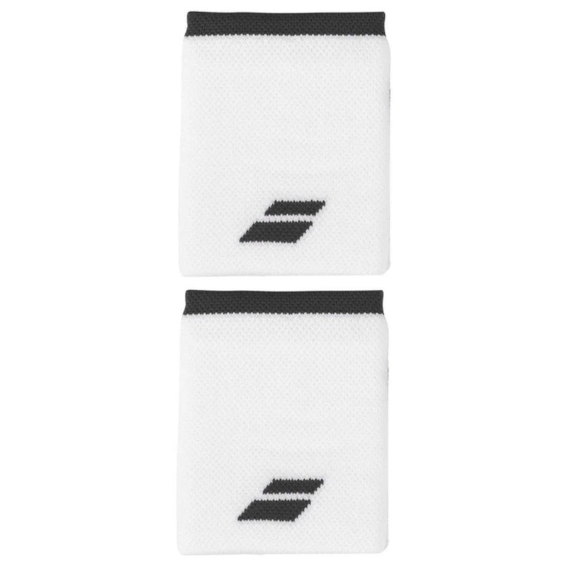 Load image into Gallery viewer, 2-Pack Babolat Logo Jumbo Wristband Jumbo in White/Dark Grey (Rabbit)-0
