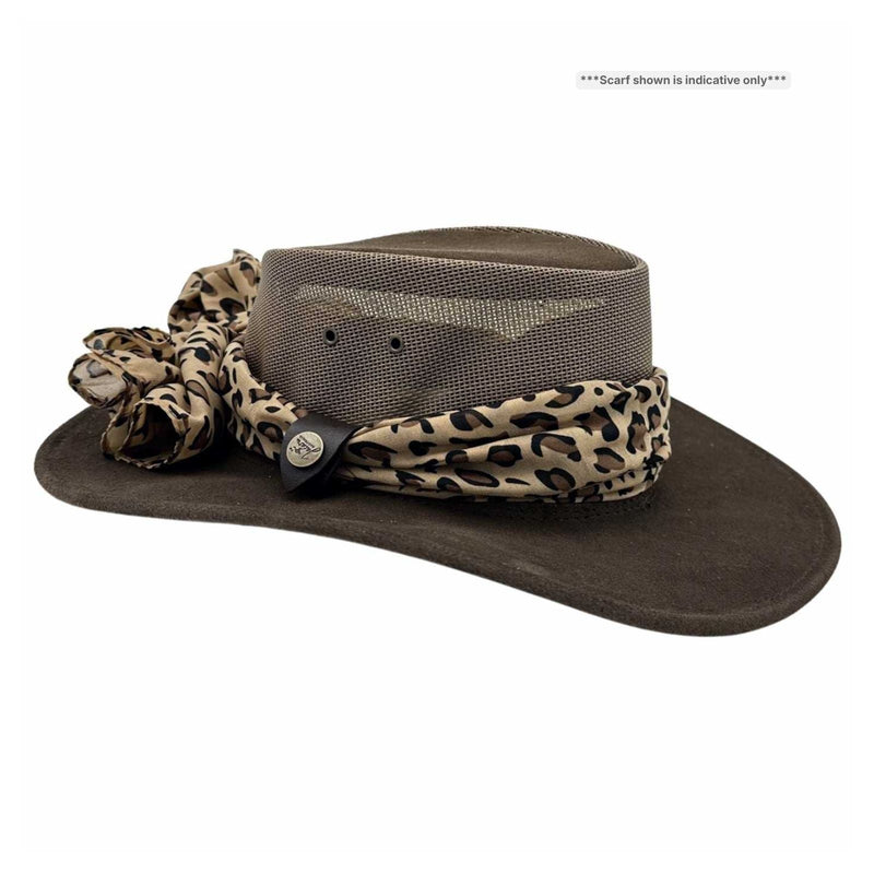 Load image into Gallery viewer, Jacaru 1022 Shady Lady Hat – Suede Breeze | Scarf | Australia
