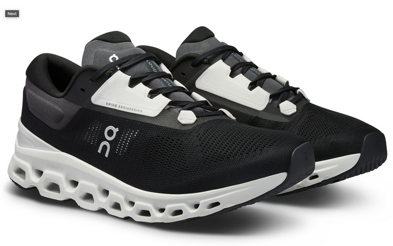 Load image into Gallery viewer, On Running Mens Cloudstratus 3 Sneakers Shoes in Black/Frost US 11.5-3
