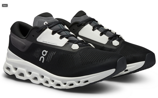 On Running Mens Cloudstratus 3 Sneakers Shoes in Black/Frost US 11.5-3