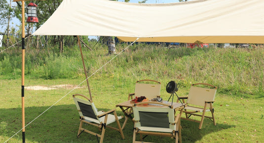2 Chairs & 1 Table Set Bamboo Camping Folding Portable Outdoor Picnic Travel BBQ-4