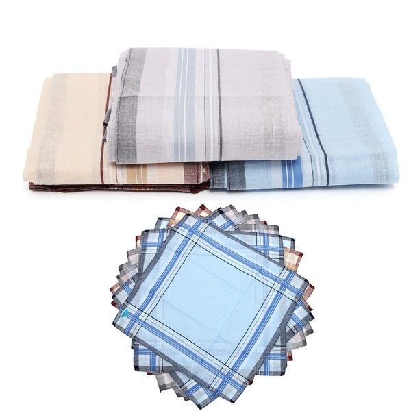 Load image into Gallery viewer, Mens HANDKERCHIEFS 100% Cotton/Terylene Pocket Square Hanky Handkerchief 35x35cm - 4 Hankies-1
