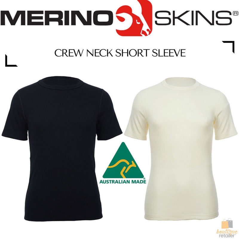 Load image into Gallery viewer, MERINO SKINS Crew Neck Short Sleeve T-Shirt Top 100% Wool Underwear Thermals-1
