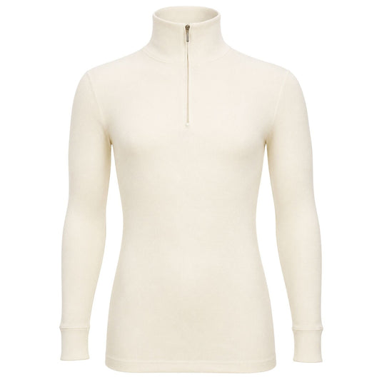 Merino Skins 100% Merino Wool Thermal Top Half Zip Long Sleeve Unisex - Natural-3