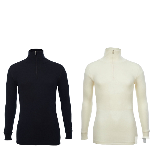 100% Wool MERINO SKINS Mens Half Zip Long Sleeve Thermal Underwear T-Shirt Top-0