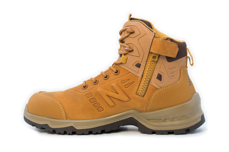 Load image into Gallery viewer, New Balance Mens Contour Steel Toe Cap Safety Work Boots with Zip - Wheat-4
