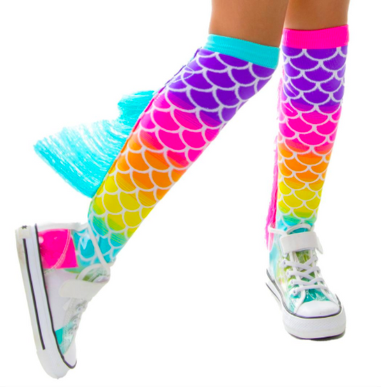 MERMAID Toddler Girl’s Long Knee High Socks - Age 3-5 Unisex - Multicolour-0
