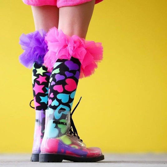 Madmia Magic Frills Socks Size 6–99 Colourful Stars Hearts Tulle Crazy Sock Day-2