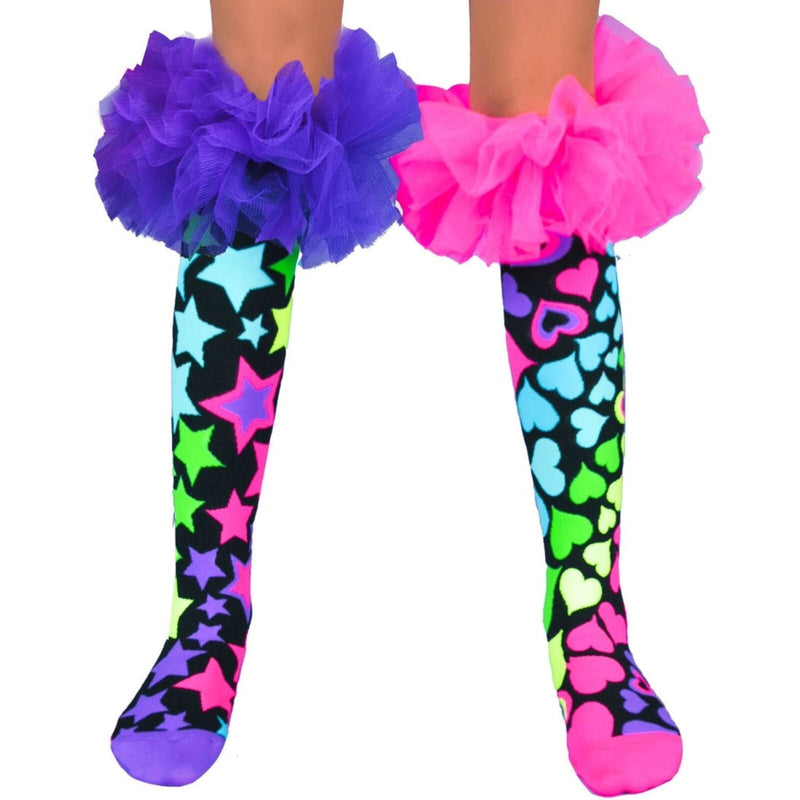 Load image into Gallery viewer, Madmia Magic Frills Socks Size 6–99 Colourful Stars Hearts Tulle Crazy Sock Day-0
