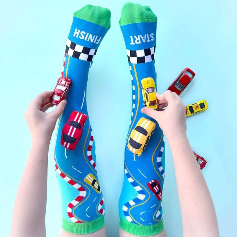 Load image into Gallery viewer, Madmia Racing Cars Kids Socks Toddler Size 3–5Y in Colourful Breathable Fun Design-2
