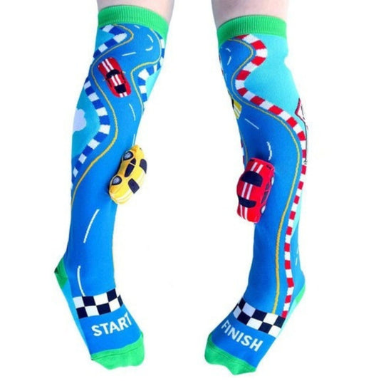 Madmia Racing Cars Kids Socks Toddler Size 3–5Y in Colourful Breathable Fun Design-0