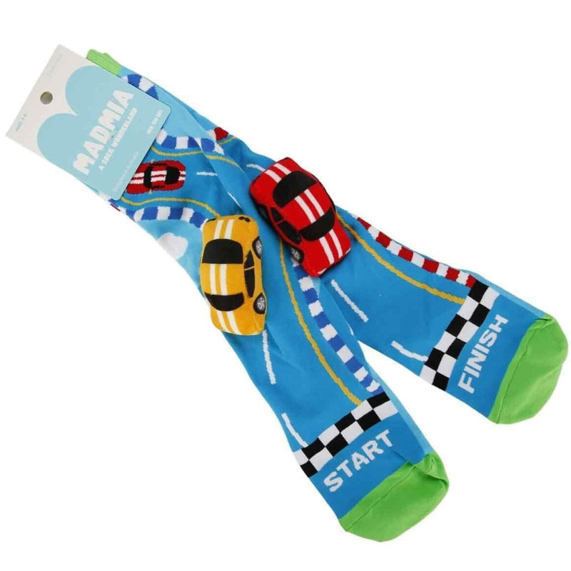 Load image into Gallery viewer, Madmia Racing Cars Kids Socks Toddler Size 3–5Y in Colourful Breathable Fun Design-4
