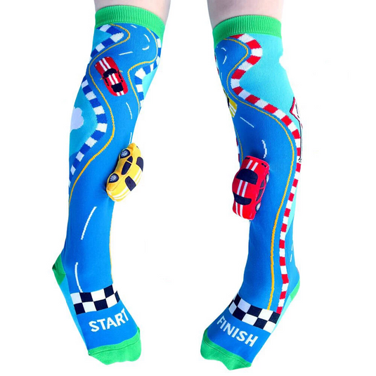 Madmia Racing Cars Kids/Toddler Comfortable/Playful Breathable Socks 6y+-1