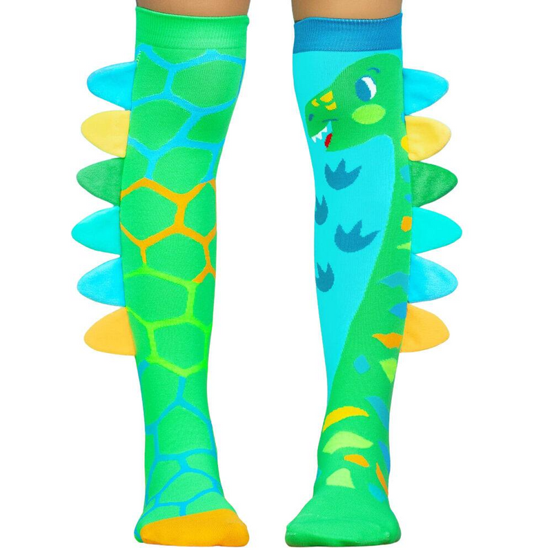 Load image into Gallery viewer, Madmia Green Roar Dinosaur Over Knee-High Socks Long Unisex Kids One Size 6-99y-0
