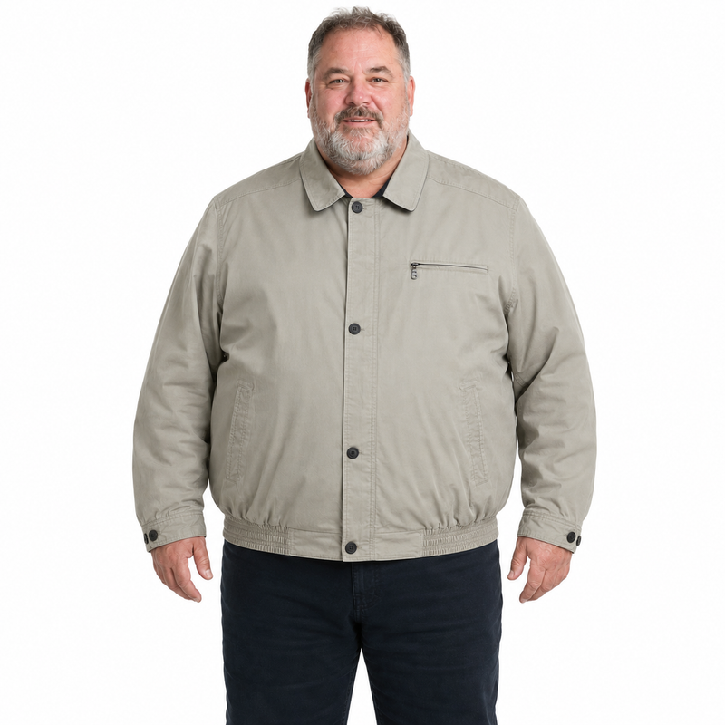 Load image into Gallery viewer, Mens Plus Size Jacket Big &amp; Tall Blazer Zip Up Coat Bomber Military Style in Beige-1
