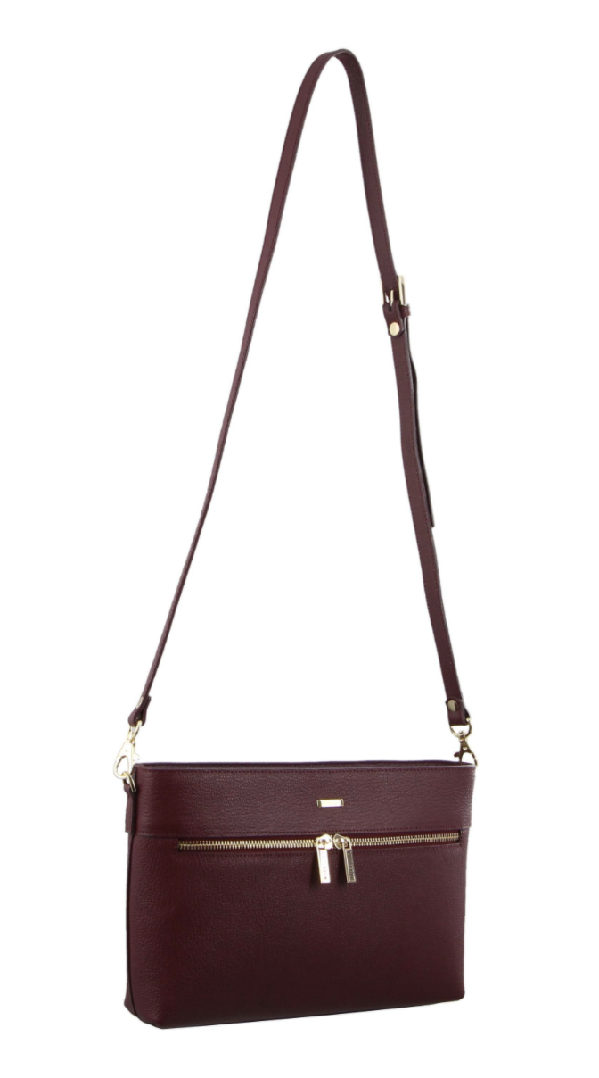 Load image into Gallery viewer, Morrissey Italian Structured Leather Cross Body Handbag (MO3028) Bag - Wine-2
