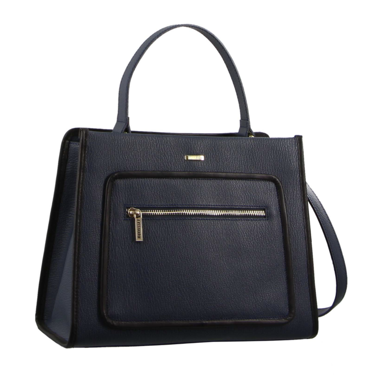 Load image into Gallery viewer, Morrissey Ladies Italian Structured Leather Tote Bag Handbag Womens - Navy-4
