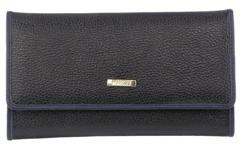 Load image into Gallery viewer, Morrissey Italian Structured Leather Flap Over Ladies Wallet - Black-2
