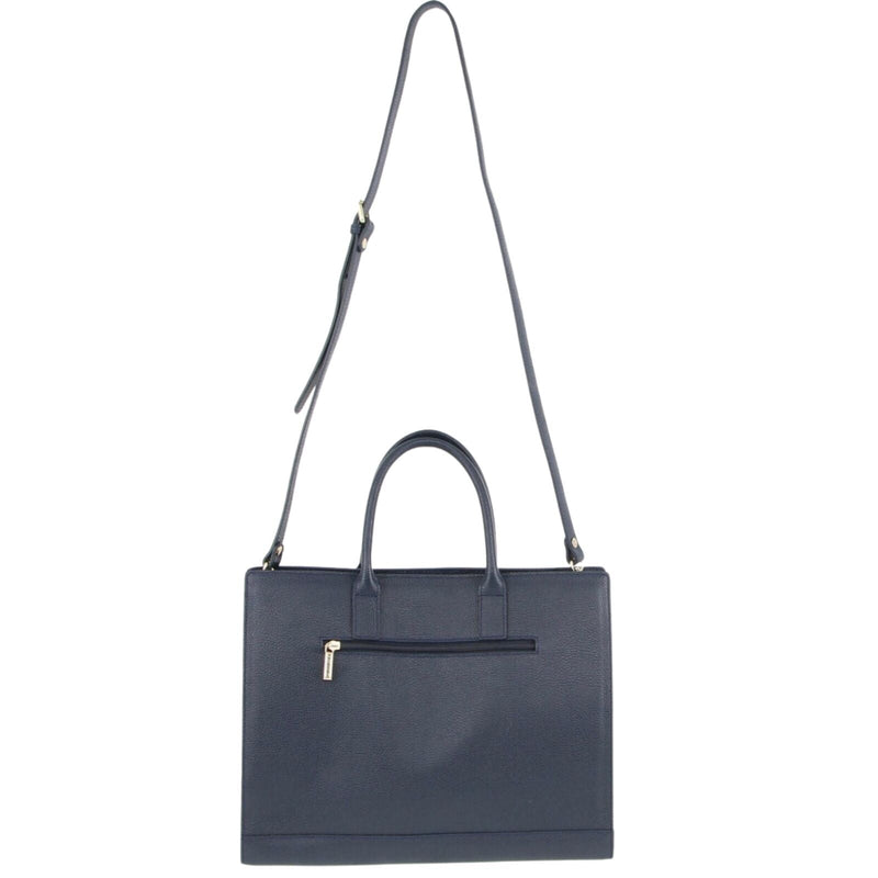 Load image into Gallery viewer, Morrissey Italian Structured Leather Tote Unisex Computer Bag Handbag - Navy-4

