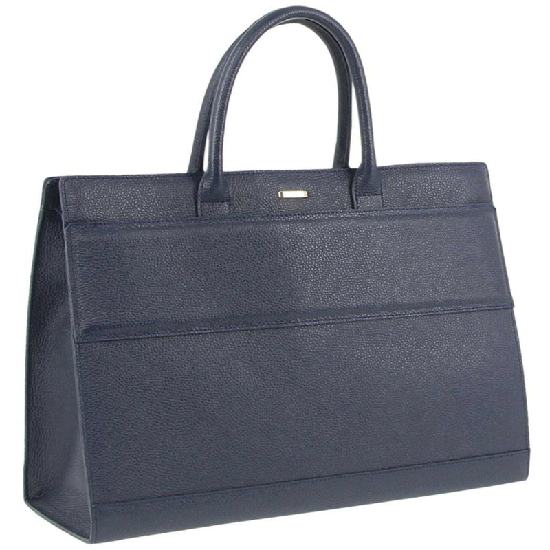 Load image into Gallery viewer, Morrissey Italian Structured Leather Tote Unisex Computer Bag Handbag - Navy-2
