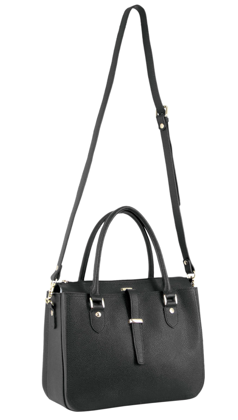 Load image into Gallery viewer, Morrissey Italian Womens Structured Leather Handbag Ladies Bag - Black-2
