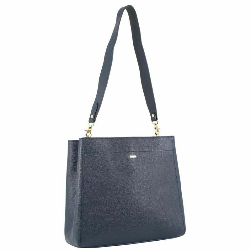 Load image into Gallery viewer, Morrissey Ladies Italian Structured Leather Cross Body Handbag Bag Womens - Navy-1

