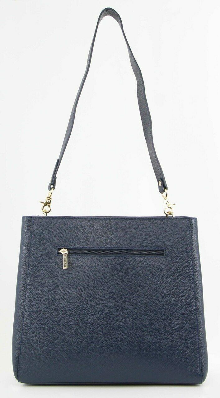 Load image into Gallery viewer, Morrissey Ladies Italian Structured Leather Cross Body Handbag Bag Womens - Navy-4
