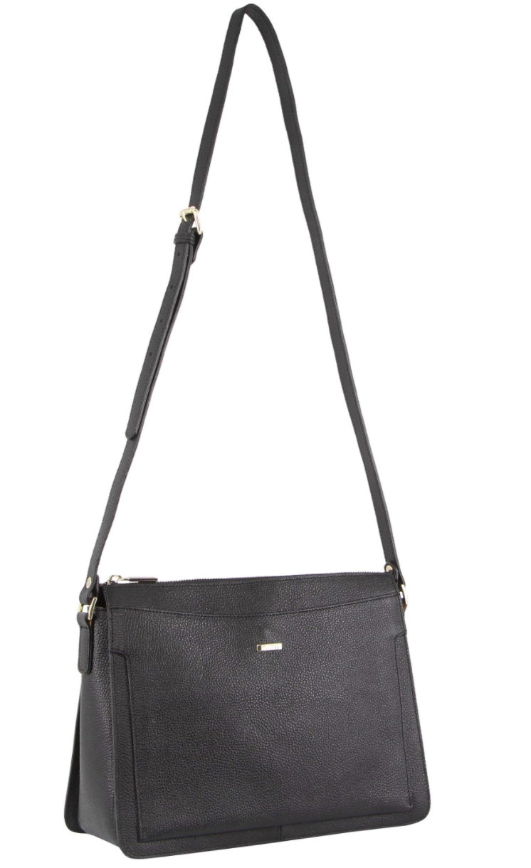 Load image into Gallery viewer, Morrissey Italian Structured Leather Cross Body Handbag Tote Bag (MO3162) - Black-4
