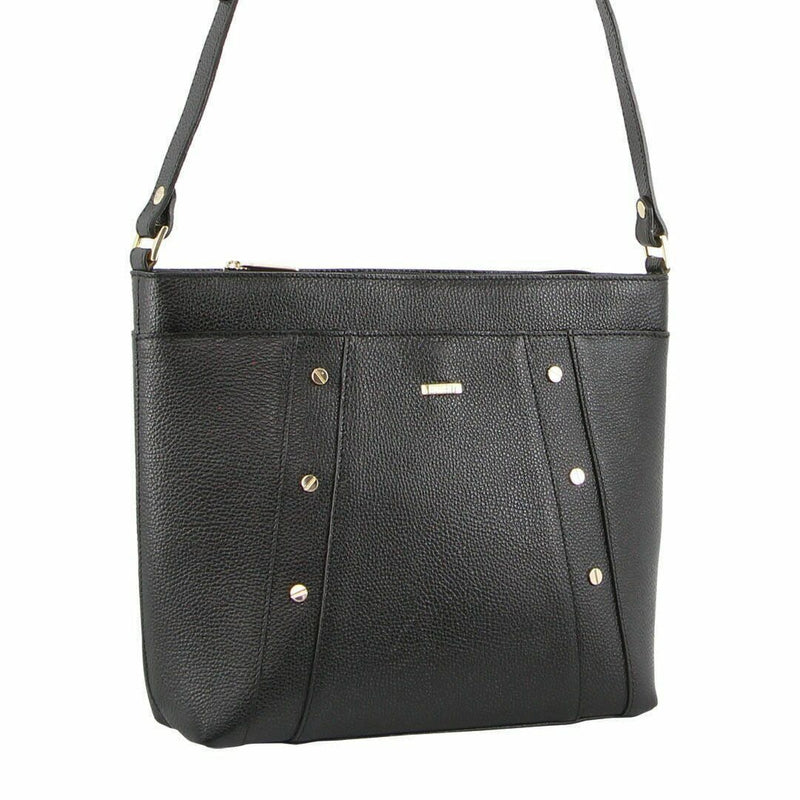 Load image into Gallery viewer, Morrissey Italian Genuine Leather Bag Cross Body Handbag Ladies iPad - Black-0
