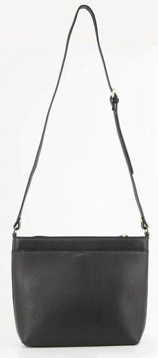 Morrissey Italian Genuine Leather Bag Cross Body Handbag Ladies iPad - Black-4