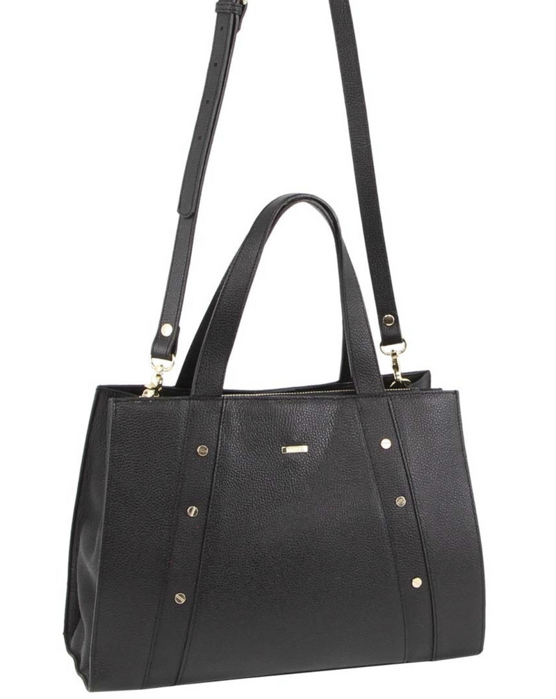 Load image into Gallery viewer, Morrissey Womens Italian Structured Leather Bag Tote Handbag Ladies - Black-0
