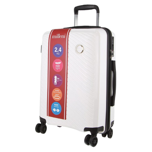 Pierre Cardin Inspired Milleni Cabin Luggage Bag Travel Carry On Suitcase 54cm (39L) - White-3