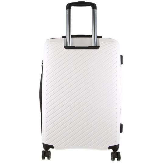 Pierre Cardin Inspired Milleni Checked Luggage Bag Travel Carry On Suitcase 75cm (124L) - White-4