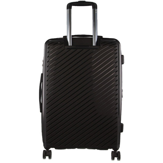 Pierre Cardin Inspired Milleni Checked Luggage Bag Travel Carry On Suitcase 65cm (82.5L) - Black-4