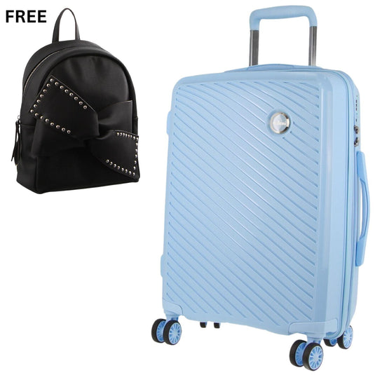 Pierre Cardin Inspired Milleni Luggage Bag Large in Blue + FREE Milleni Waist Bag-1