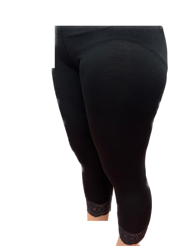 Load image into Gallery viewer, Merino Skins Womens Audrina Capri Legging Thermals Underwear Warm Winter - Black-1
