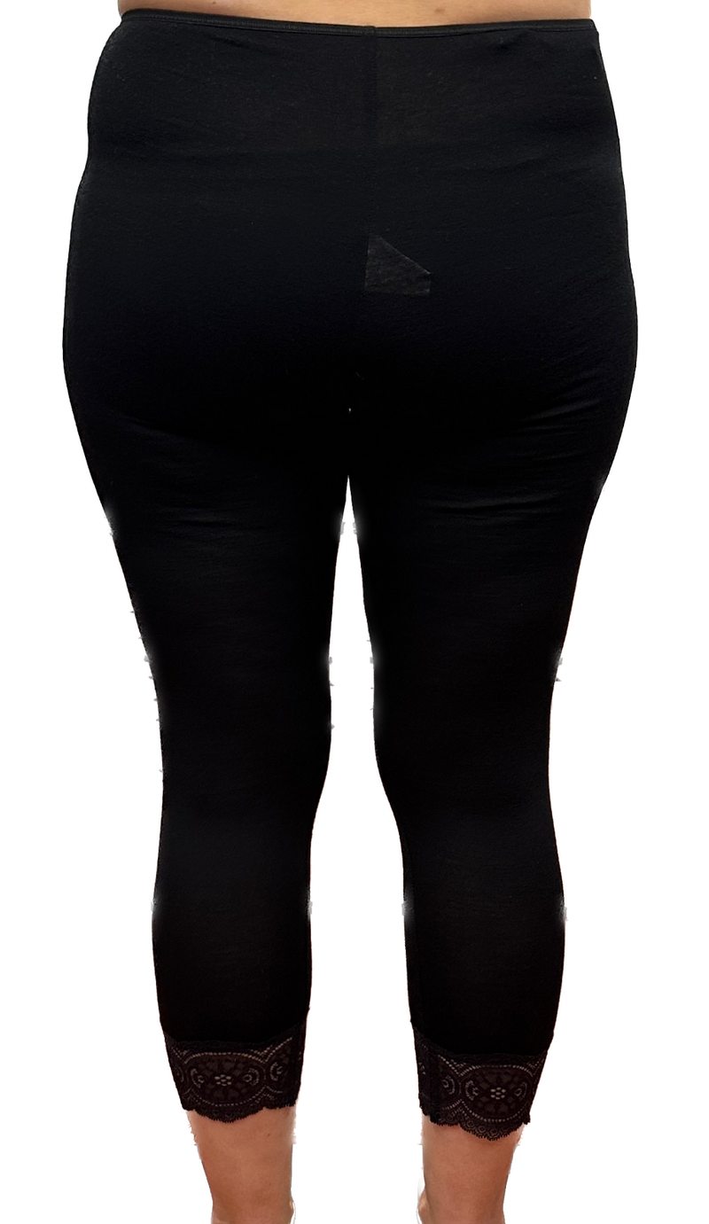 Load image into Gallery viewer, Merino Skins Womens Audrina Capri Legging Thermals Underwear Warm Winter - Black-3
