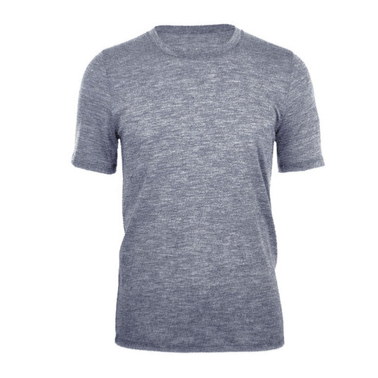 MERINO SKINS Mens Classic Crew Neck Tee Wool Thermal T-Shirt Short Sleeve - Soft Grey-0
