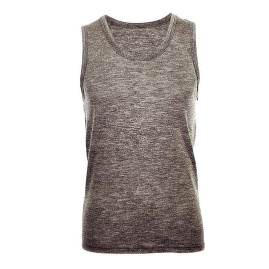 MERINO SKINS Mens Classic Round Neck Tank Singlet Thermal Top - Ceramic-0