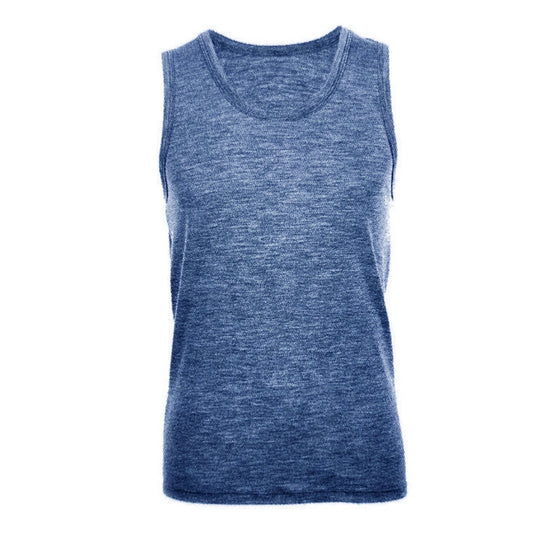 MERINO SKINS Mens Classic Round Neck Tank Singlet Thermal Top - French Navy-0
