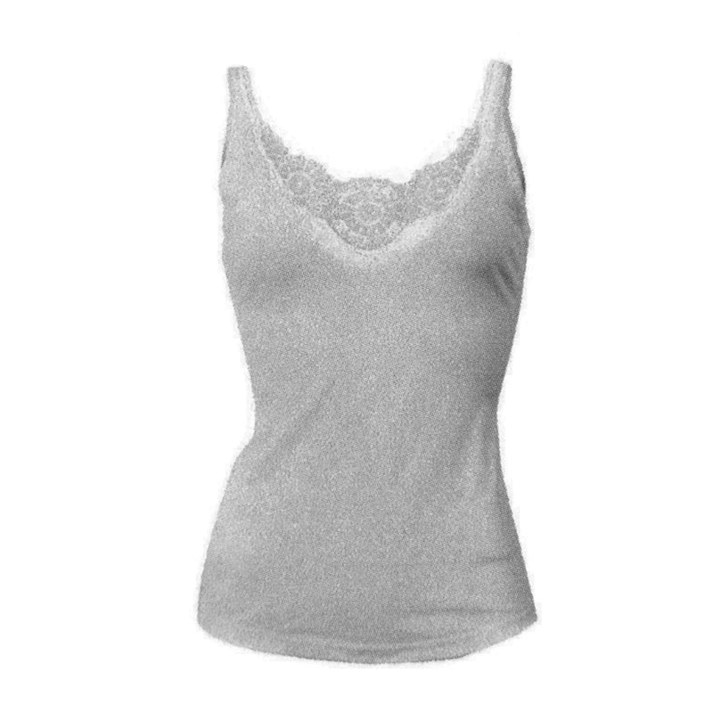 Load image into Gallery viewer, MERINO SKINS Ladies Dianthe Camisole Top Merino Wool Rich Thermals - Grey Marle-0
